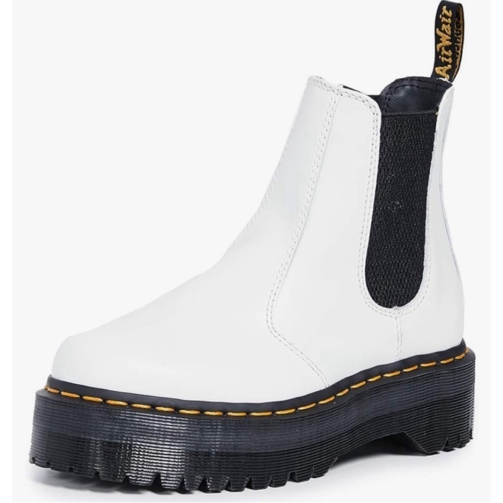 Dr. Martens 2976 Quad White Chelsea Boots Size 10